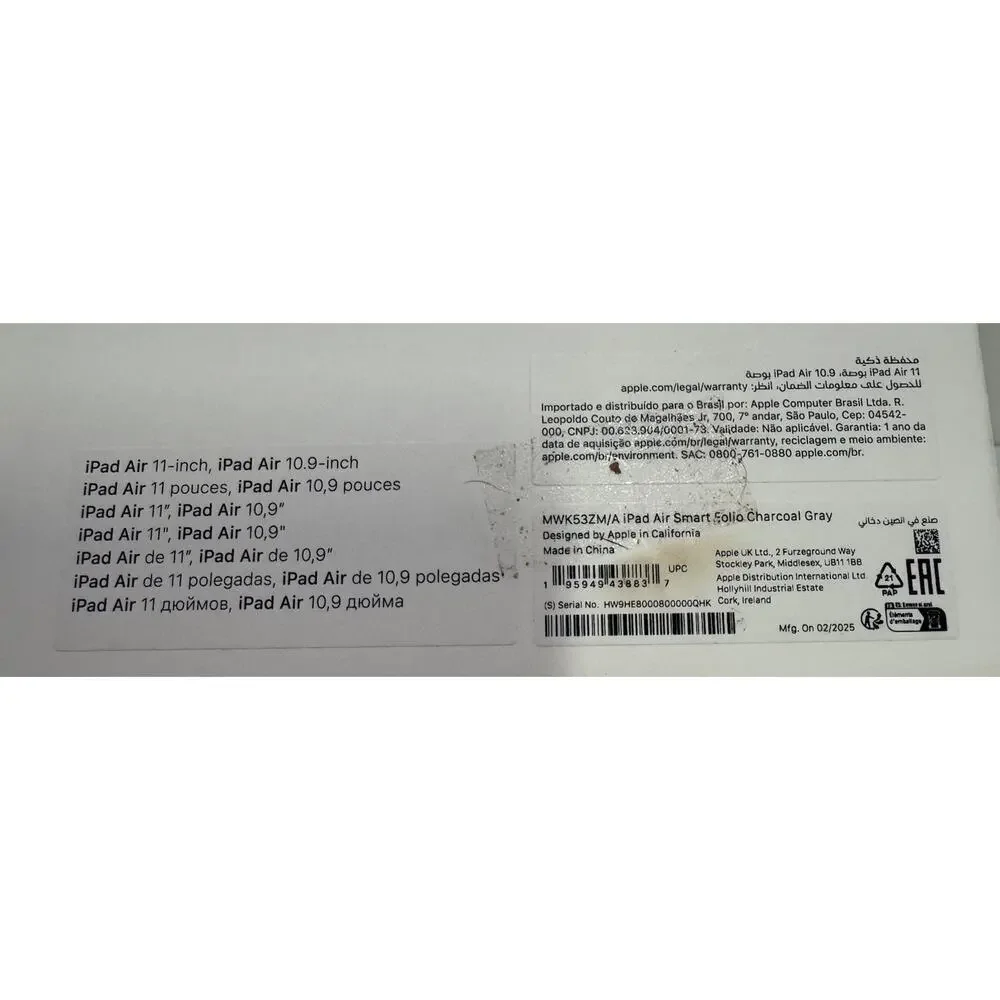 Genuine Apple Smart Folio iPad Air 11-inch M2 M3 M4 Charcoal NEW-SEALED
